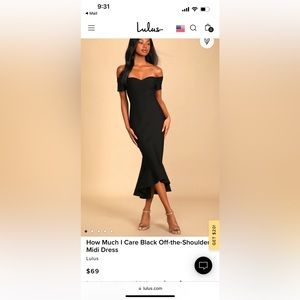 Lulu’s How Much I Care Black Off-the-Shoulder Midi Dress